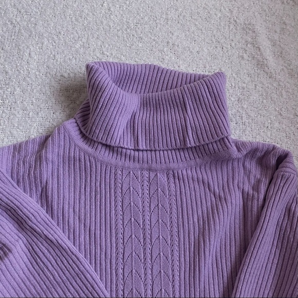 *SOLD* Purple Cropped Turtleneck Sweater - Picture 1 of 5